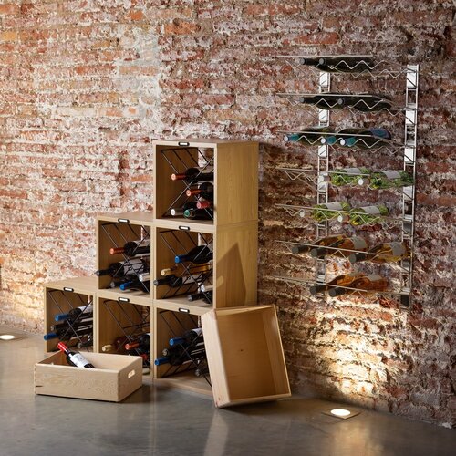 Compactor Držalo za vino v jesenovem dekorju v naravni barvi &amp;scaron;tevilo steklenic 12 36,5x36x29 cm Macon &amp;ndash; Slike