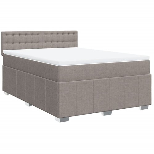 VidaXL Box spring postelja z vzmetnico taupe 140x190 cm blago, (21310865) Slike