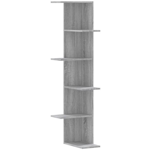 Kutna zidna polica boja hrasta 36,5x36,5x140 cm drvena Slike