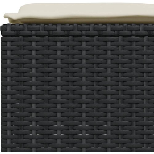  5-dijelna vrtna garnitura od poliratana s jastucima crna 204 x 55 x 70 cm Slike