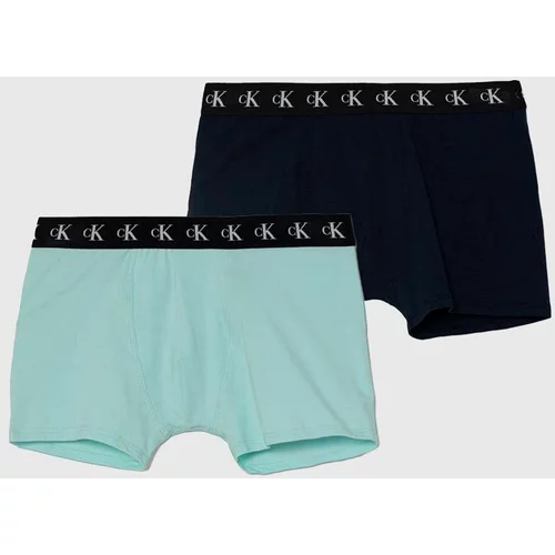 Calvin Klein Underwear Otroške boksarice 2-pack turkizna barva