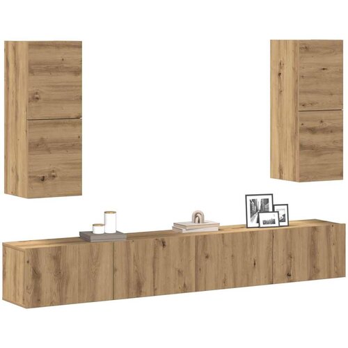 Furnova TV omara 4-delna stenski artisan hrast inženirski les, (22012388) Slike