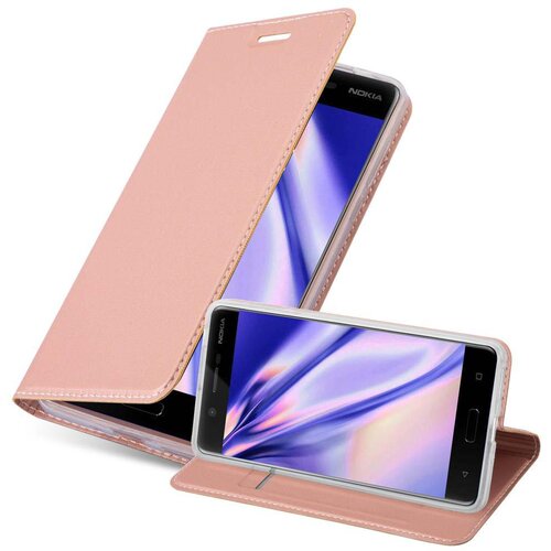 Cadorabo Ohišje, združljivo z Nokia 5 2017 v klasična rožnata zlata - Zaščitni ovitek z magnetnim zapiranjem, stoječo funkcijo in režo za kartice, (20558924) Cene