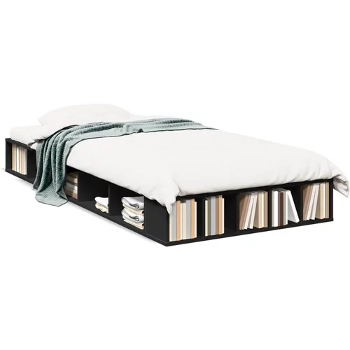 vidaXL Okvir za krevet crni 75 x 190 cm od konstruiranog drva