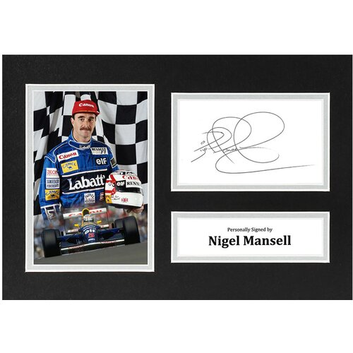  Nigel Mansell Signed A4 Photo Display Formula One F1 Autograph Memorabilia COA Slike