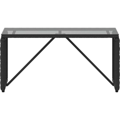  stol Crna 80 x 40 x 40 cm PE Rattan i Staklo - Crna Slike