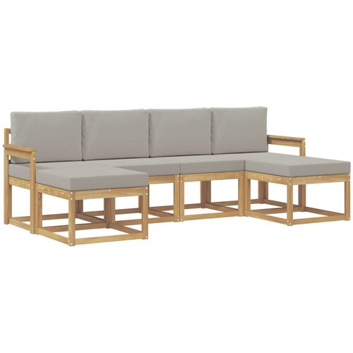  Set vanjskih sofa 6 kom. Bijela i svjetlosiva Smeđa 249 x 122,5 x 73 cm Slike