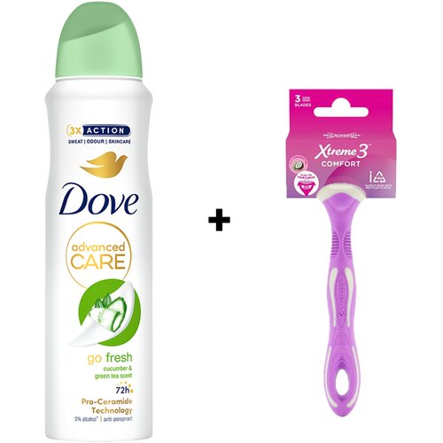 Dove dezodorans u spreju Cuccumber&Green Tea 150ml + Brijač Cene