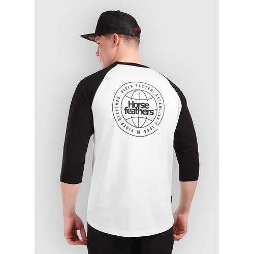 Horsefeathers Global Raglan Majica z dolgimi rokavi white / black Cene