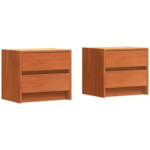  Noćni ormarići 2 pcs Vosak smeđa 40 x 30.5 x 35.5 cm Borovina Slike