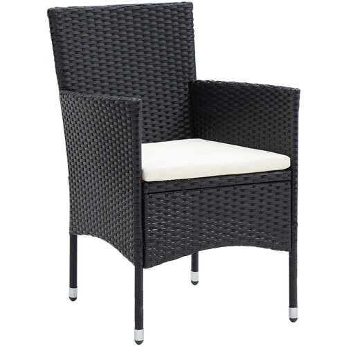 Maison Chic Vrtni jedilni stoli - Stol za vrt 4 kosi poli ratan črne barve JS365, (21878177) Slike