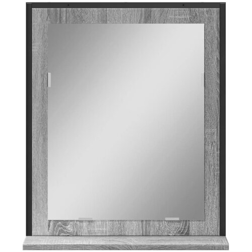  Kupaonsko ogledalo s policom boja hrasta 50 x 12 x 60 cm drveno Slike