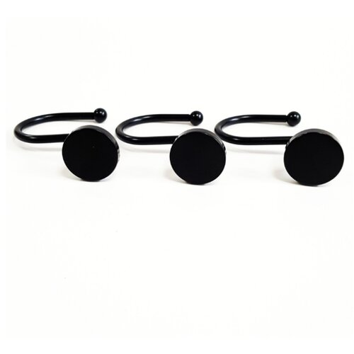 INF Komplet 12 kovinskih kavljev za zavese za tu&amp;scaron; Black, (21540715) Slike