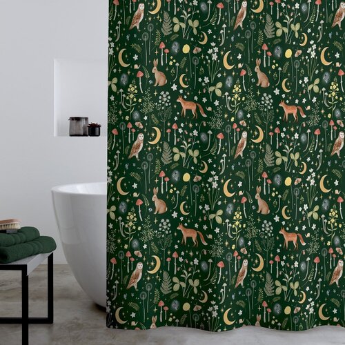 Catherine Lansfield Zavesa za tu&amp;scaron; 180x180 cm Enchanted Twilight Animals &amp;ndash; Slike