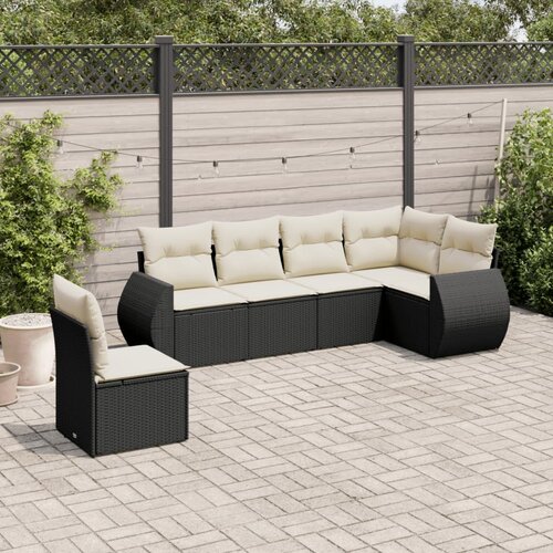  6-dijelni set vrtnih sofa s jastucima crni od poliratana Cijene