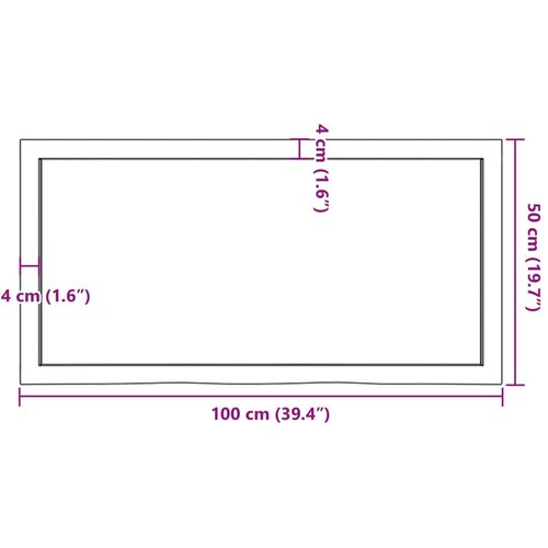Stolna ploča tamnosmeđa 100x50x(2-4) cm obrađena masivna hrast Slike