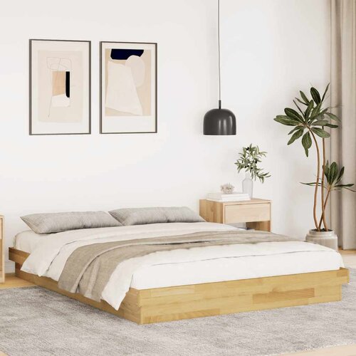 vidaXL Okvir kreveta bez madraca 140x200 cm puno drvo hrast Cene