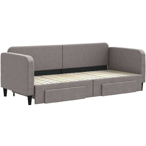  Dnevni krevet na razvlačenje smeđesivi 80 x 200 cm od tkanine Slike