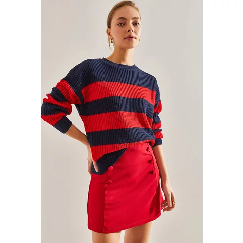 Bianco Lucci Women's Striped Knitwear Sweater