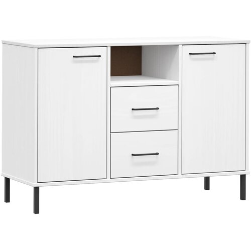 Maison Chic Komoda - Predalnik s kovinskimi nogami bela 113x40x77 cm trden les OSLO, (21718844) Cene