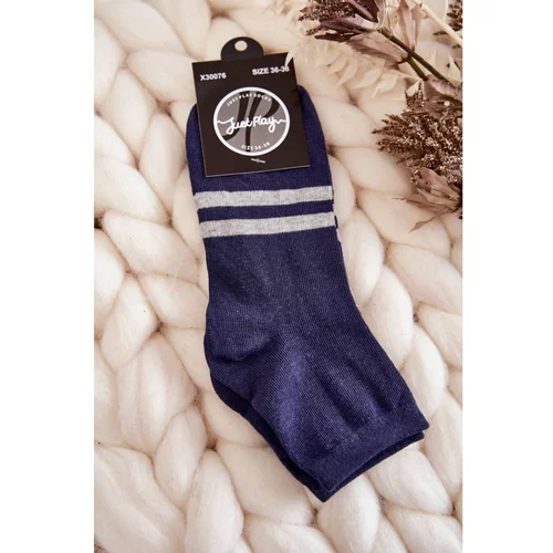 Kesi Women's cotton ankle socks Navy blue