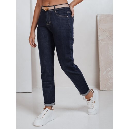 DStreet Jeansy damskie mom fit granatowe Slike