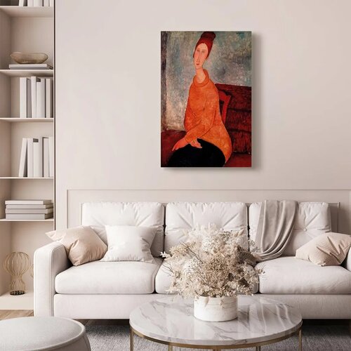  Slika - Amedeo Modigliani &amp;ndash; Jeanne Hebuterne in a Yellow Sweater 80x120 Akustična Slike