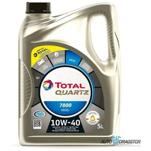 Total motorno olje Quartz Diesel 7000 10W40 5L, 214108