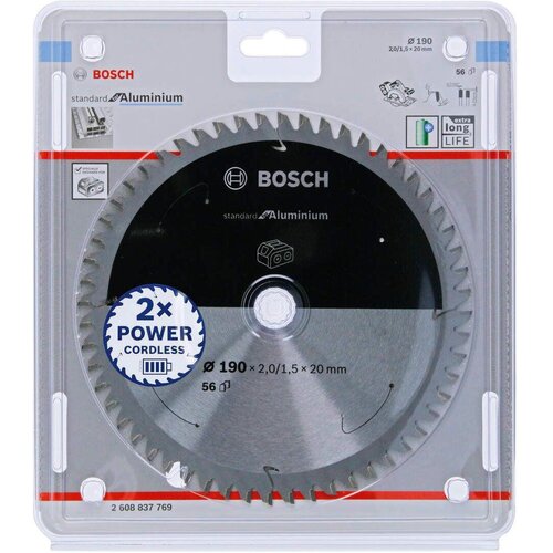 Bosch Standard for Aluminium list kružne testere za akumulatorske testere 190x2,0x20 T56 Cene