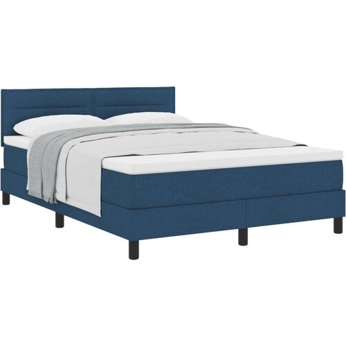 Box Spring Krevet s Madracem Plavi 140x190 cm Tkanina Cijene