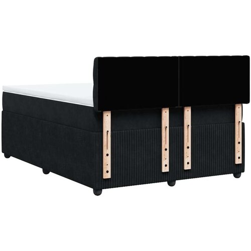 VidaXL Krevet s oprugama i madracem crni 160x200 cm bar&amp;scaron;unasti Slike