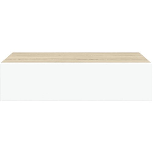  Zidna polica s ladicama hrast i bijela 40x23,5x10 cm MDF Slike