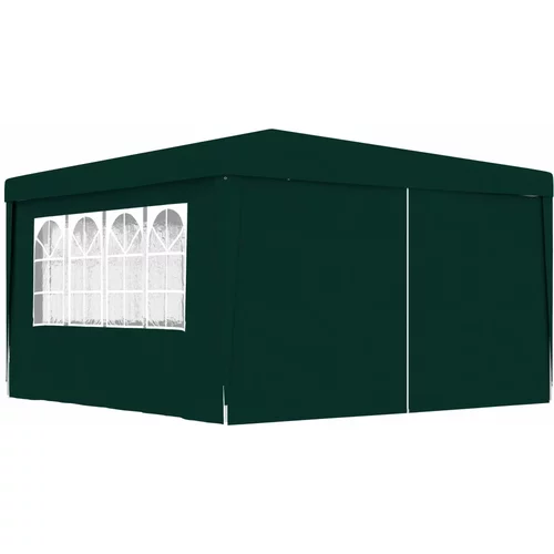 vidaXL Profesionalen vrtni šotor s stranicami 4x4 m zelen 90 g/m²