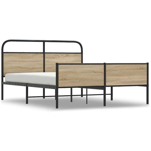 VidaXL Metalni okvir kreveta bez madraca boja hrasta 160x200 cm Slike