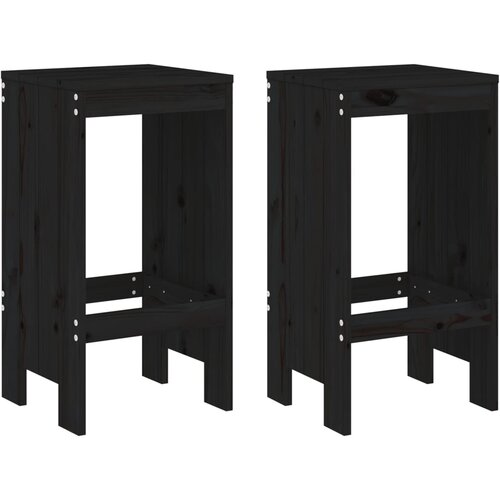 Maison Chic Vrtni stolček - Vrtni stoli 2 kosa črn 40x36x75 cm trdna borovina JS799, (21877874) Slike