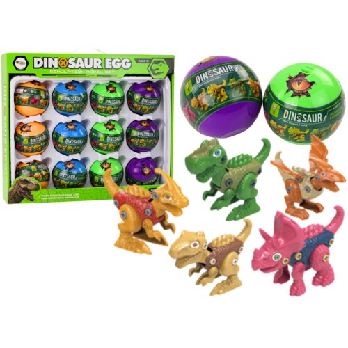  Set &scaron;arenih jaja za odmotavanje s dinosaurima - 12 komada Cene