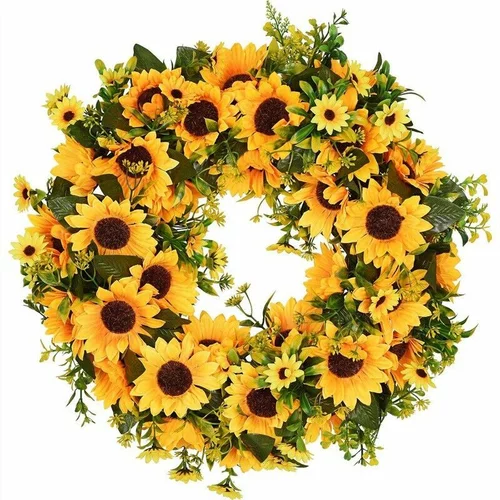začasna blagovna znamka Umetni sončnični poletni venec-16 palčni dekorativni ponarejeni cvetlični venec, (20693719)