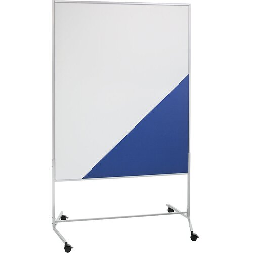 eurokraft basic premična stena za moderiranje, tekstilna prevleka / bela tabla, šxv 1200 x 1500 mm, modre barve Cene
