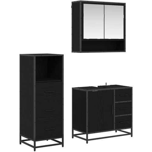 vidaXL set namještaja za kupaonicu 3 pcs crni hrast 65 x 33 x 60 cm Cijene