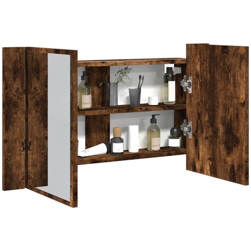 Furnova LED kopalniška omarica z ogledalom dim. hrast 80x12x45 akril, (21947159) Cene