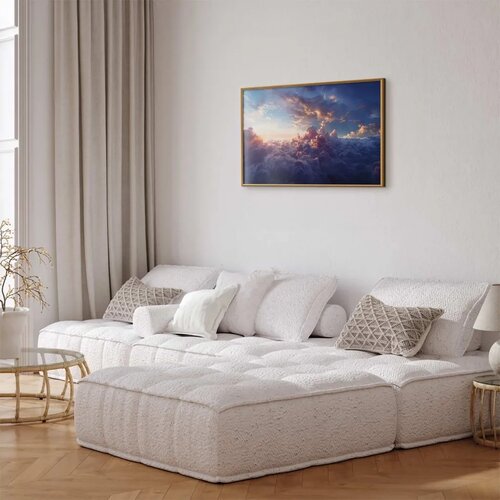  Plakat Sun in Hiding: The Golden Face of the Sky Over the Cloudy Sea 42x29.7 Zlatni okvir Slike