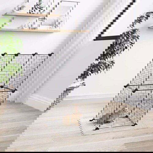  Kavez za kućne ljubimce s 8 panela crni 35 x 35 cm čelični Slike