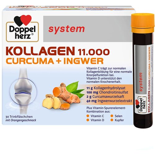 Doppelherz System Kollagen 11000 + Kurkuma + Đumbir ampule 30x25ml Cene