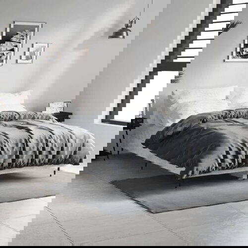 The Living Store Posteljni okvir betonsko siv 120x190 cm inženirski les - Posteljni Okvir, (21525527) Cene