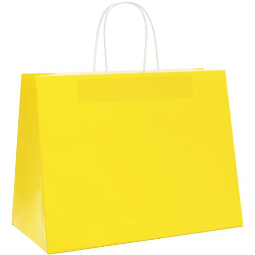  Papirnate vrećice 50 kom s ručkama žute 32x17x25 cm Slike
