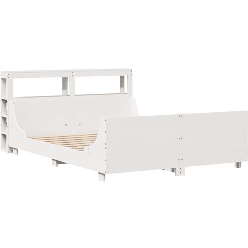 vidaXL Posteljni okvir z vzglavjem bel 150x200 cm trdna borovina, (21304123) Cene