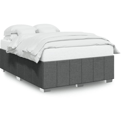 Maison Chic Posteljni okvir - Dvoposteljna postelja - Zakonska postelja brez vzmetnice temno siv 140x190 cm blago-J12915, (21771204) Cene