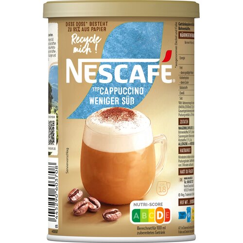 NESCAF&amp;Eacute; Cappuccino - manj sladek, pločevinka - 220 g Slike