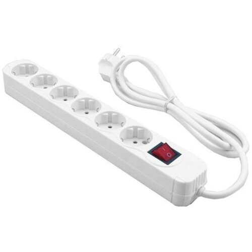 Mediarange produžni kabel s 6 mjesta i prekidačem, 1,4 m, bijeli , MRCS206 Slike