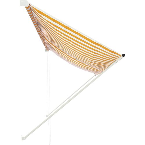 Maison Chic Zložljiva tenda - Senčniki 350x150 cm rumena in bela, (22038452) Slike